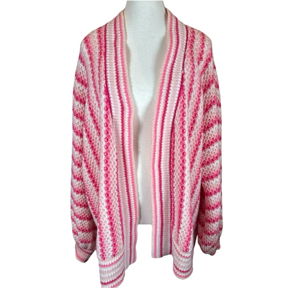 Grace + Karma Chic Pink Striped Women's Cardigan NWT - Picture 4 of 11